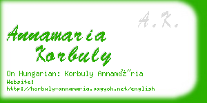 annamaria korbuly business card